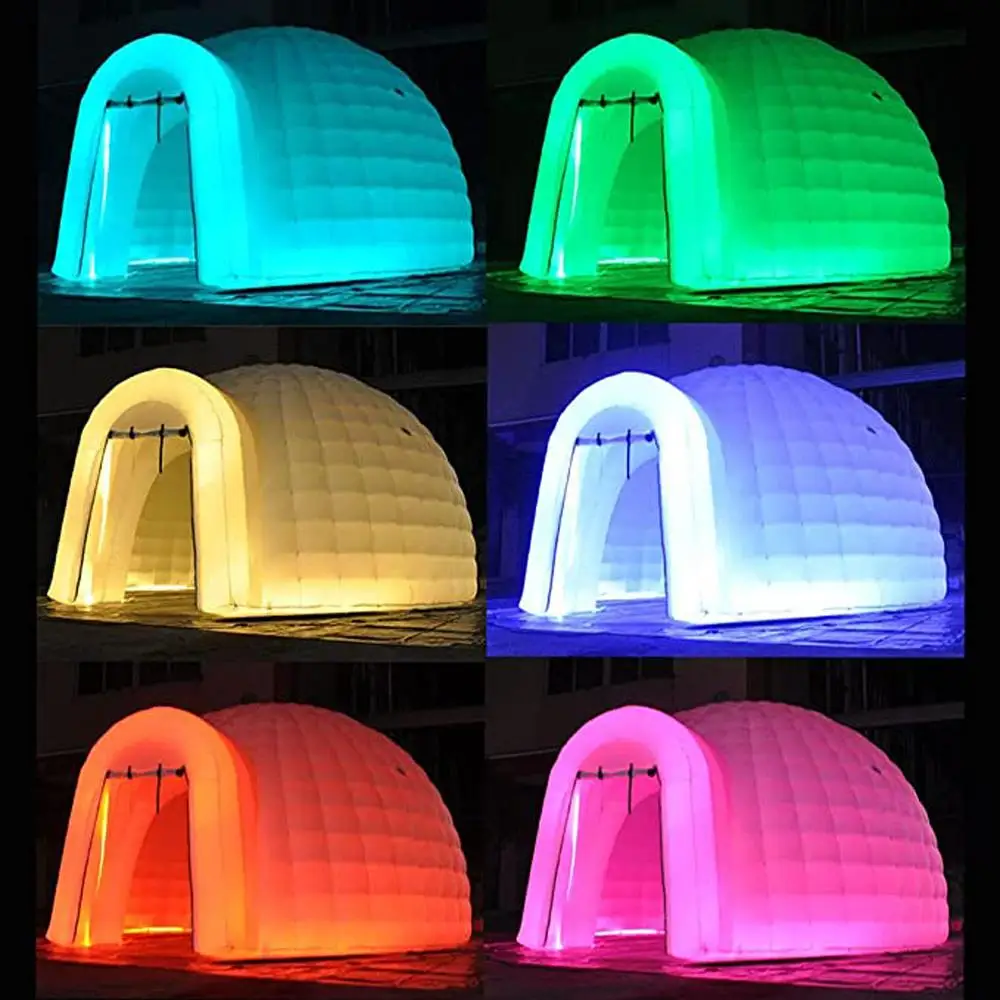 

Oxford 16ft Inflatable Igloo Dome Tent with Air Blower and LED Lights House Yurt For Outdoor Event Party Wedding Exhibition