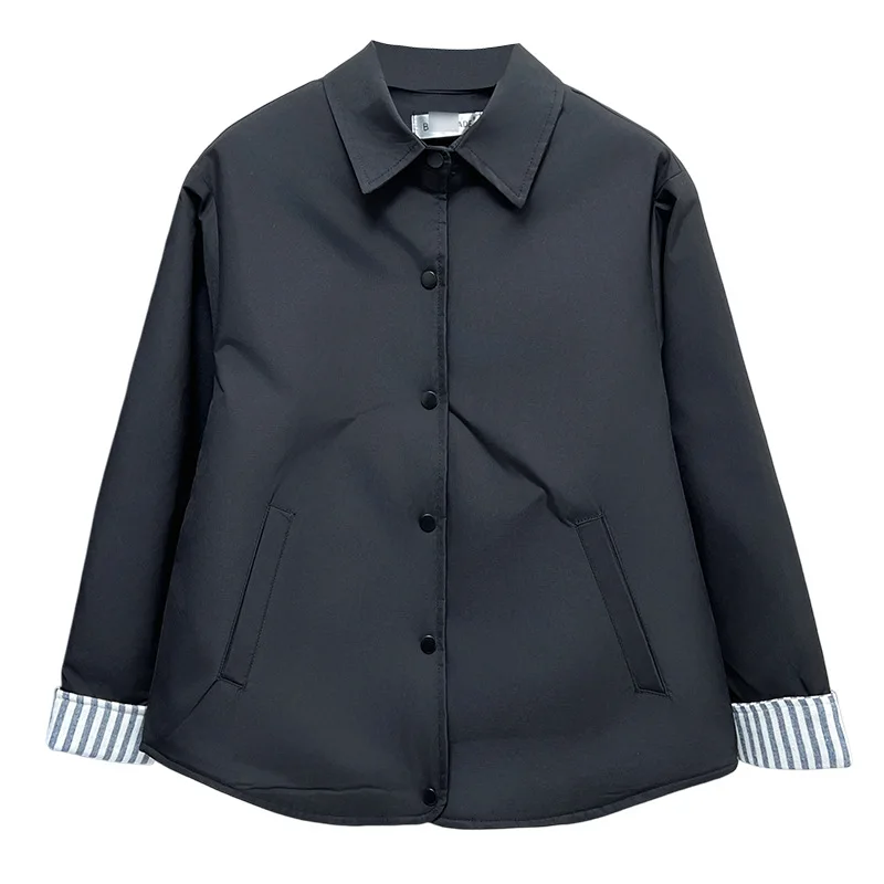 

XXXXL модные женские парки больших размеров, новый зимний стиль, простая и элегантная стеганая куртка с воротником рубашки, универсальные и теплые пальто