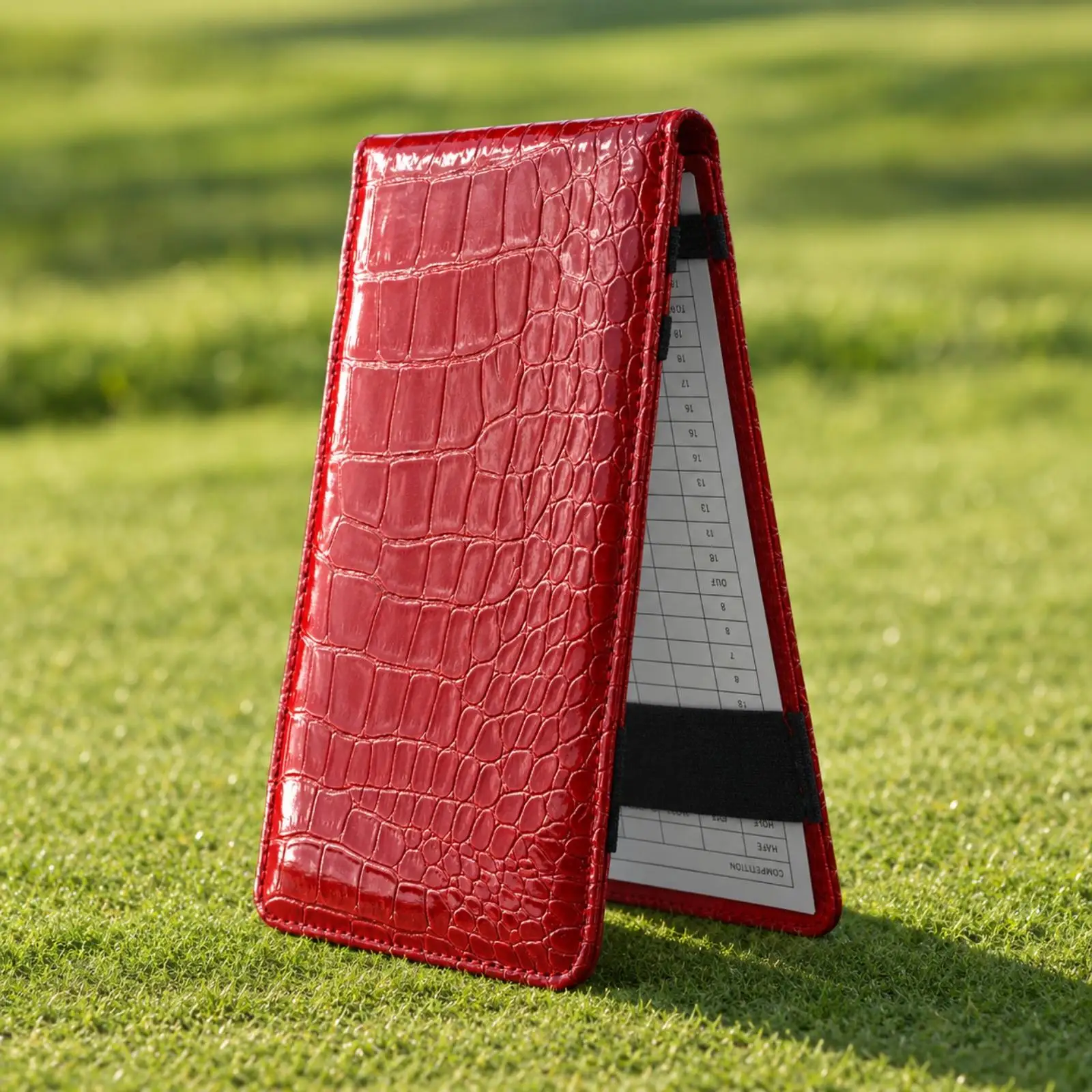 Golf Score Record Notebook PU Leather Elastic Band Scorecard Book for Golf Caddy Accessories Golf Bag and Practice - view 5