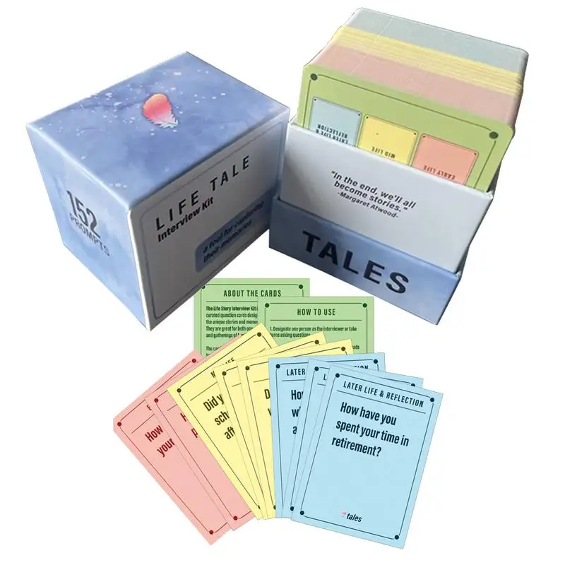 150 Life Story Interview Kit Cards Story Games Life Story Question Cards Life Story Cards Family Talking Cards 150 Pcs Life Card