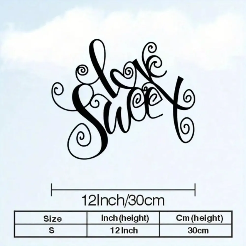 Love Is Sweet Script Metal Wall Art Powder Coated Iron Decor for Entryway Office Home Ornament