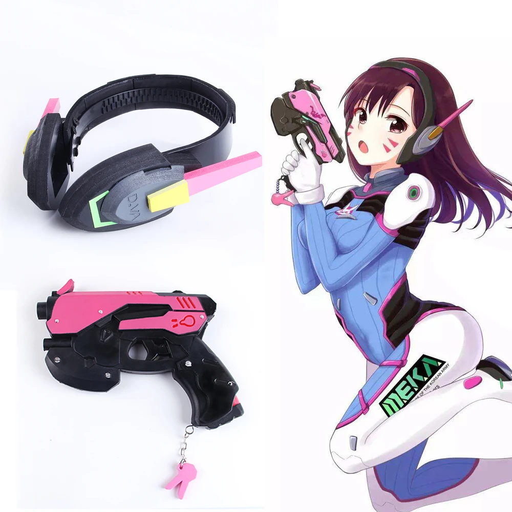 Gioco Overwatch D.Va auricolare pistola Hana Song DVA arma pistola Cosplay puntelli accessori natale Halloween Party Toy