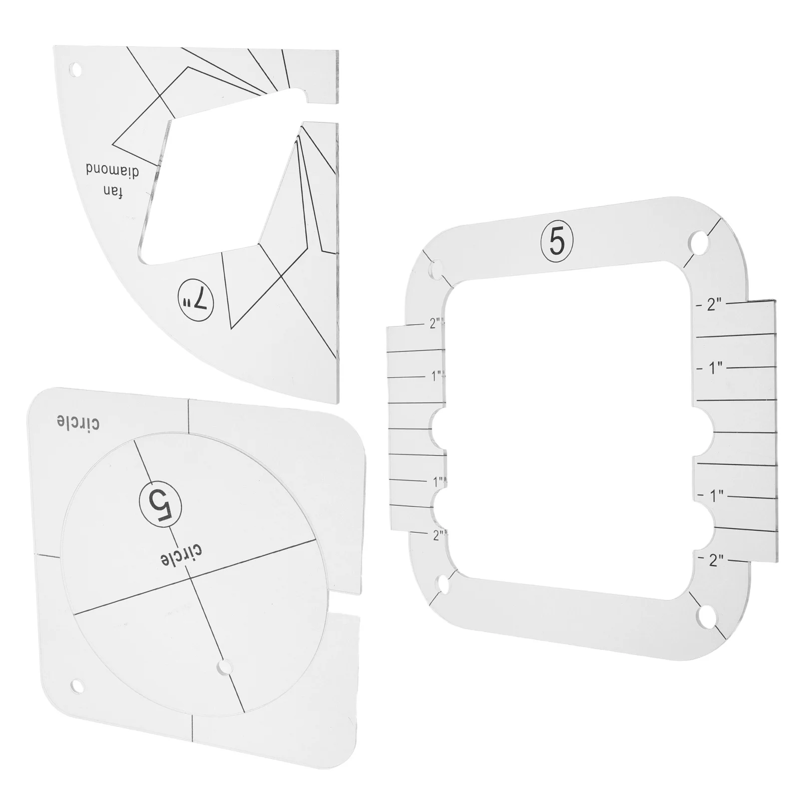 

3Pcs Acrylic Sewing Patchwork Ruler Set Non-Slip Quilting Templates for Precision DIY Craft Projects Quilting Accessories