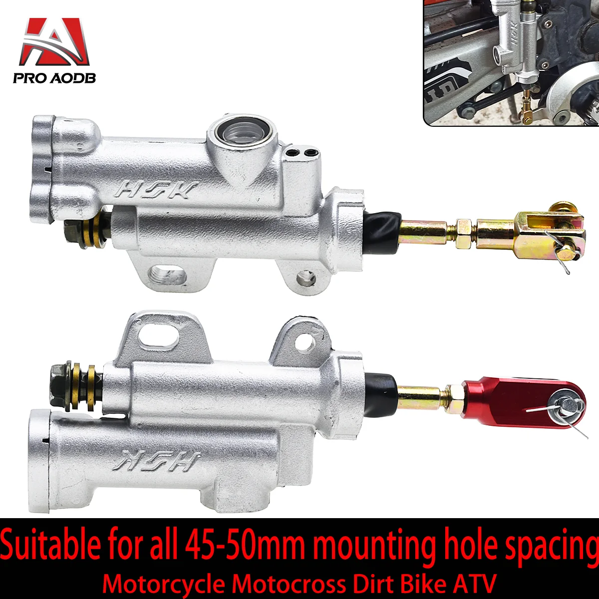 

For Kayo BSE K2 T2 T4 T66 M4 M2 K5 For all 45-50mm mounting hole distance Motorcycle rear hydraulic brake master cylinder pump