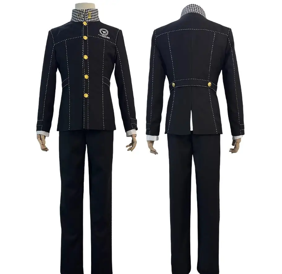 Anime Mens Yu Narukami Outfit Cosplay Costume School Uniform Coat Shirt Pants Halloween Christmas Outfit Suit