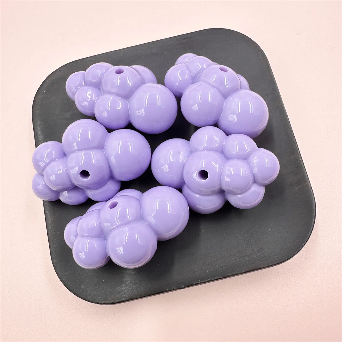 5pcs/bag 33mm*23mm Cloud Shaped Beads Bracelet Making Solid Color Pendant For Keychain DIY Handmade Material Jewelry Accessories