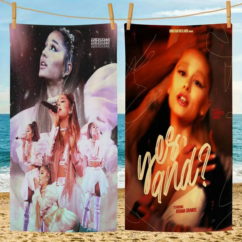 Music A-Ariana G-Grande Singer Microfiber Blanket Quick Drying Beach Towels Oversized Printing Super Absorbent Pool Towel