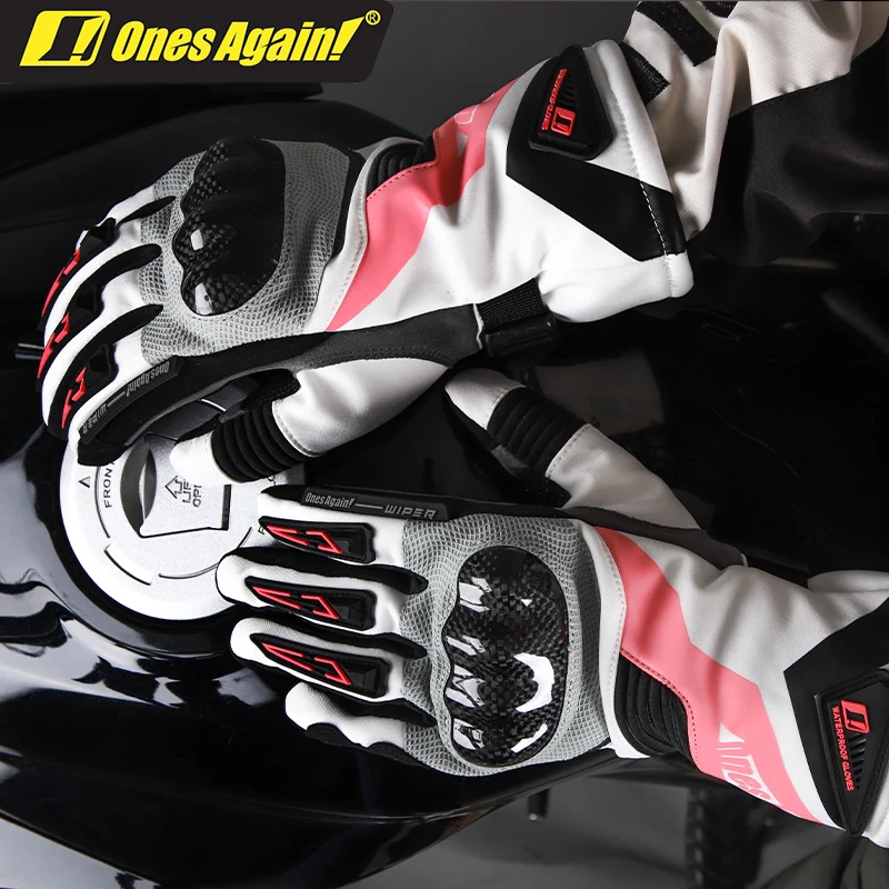 OnesAgain Motocross Winter Long Style Riding Gloves Guantes Moto Men's Waterproof Windproof Warm Women Rider Motorcycle Gloves