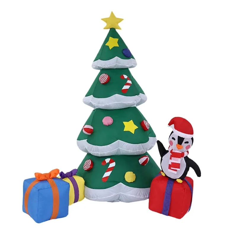 【TODAY-ONLY!】Inflatable Christmas Tree 5.9Ft Lighted Outdoor Decorations Inflatables Blow Up Holiday Party EU EU Plug