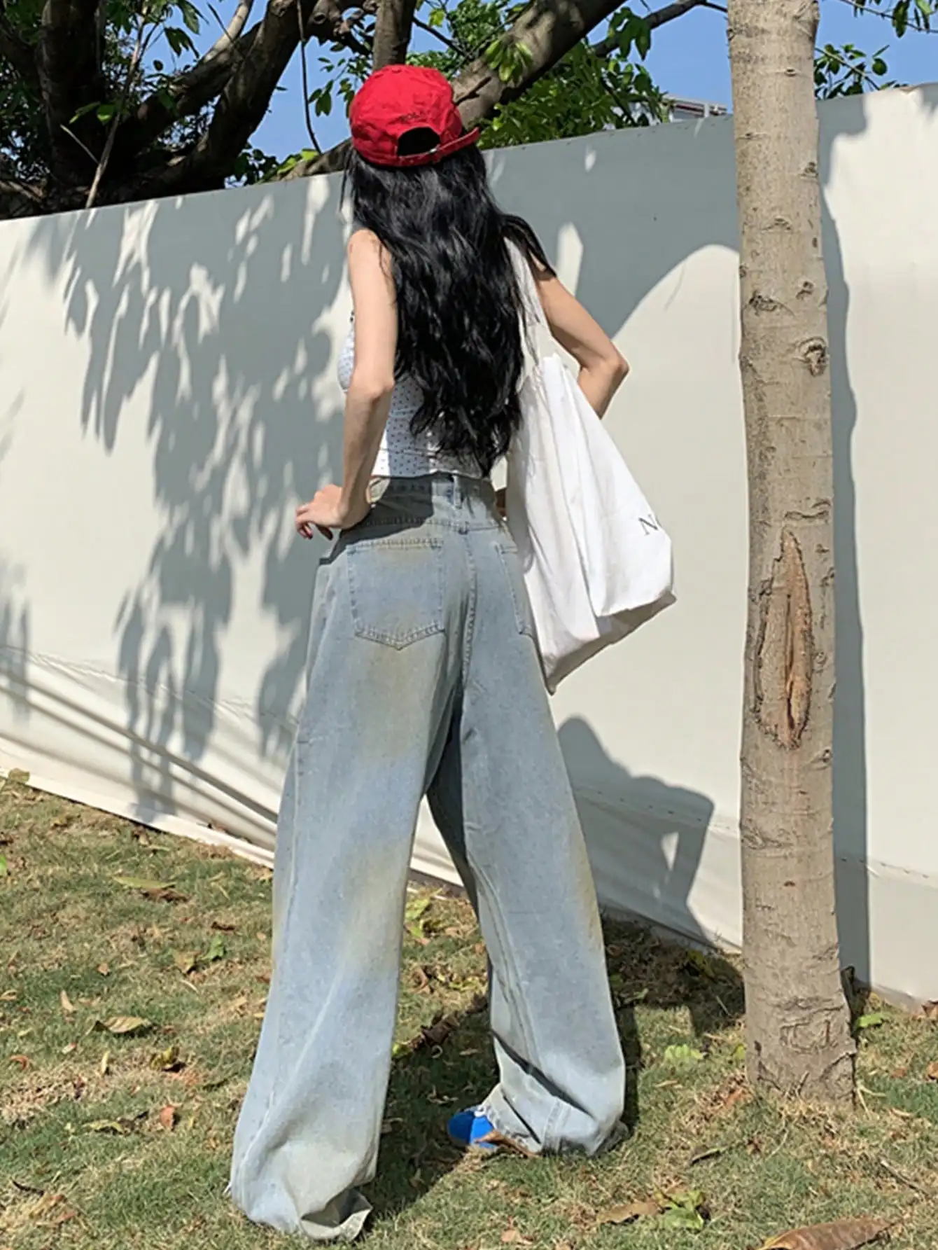 Hot Diamond Wide Leg Jeans for Women 2024 New Fashion Trendy Pear-Shaped Figure Narrow Straight Pants Autumn