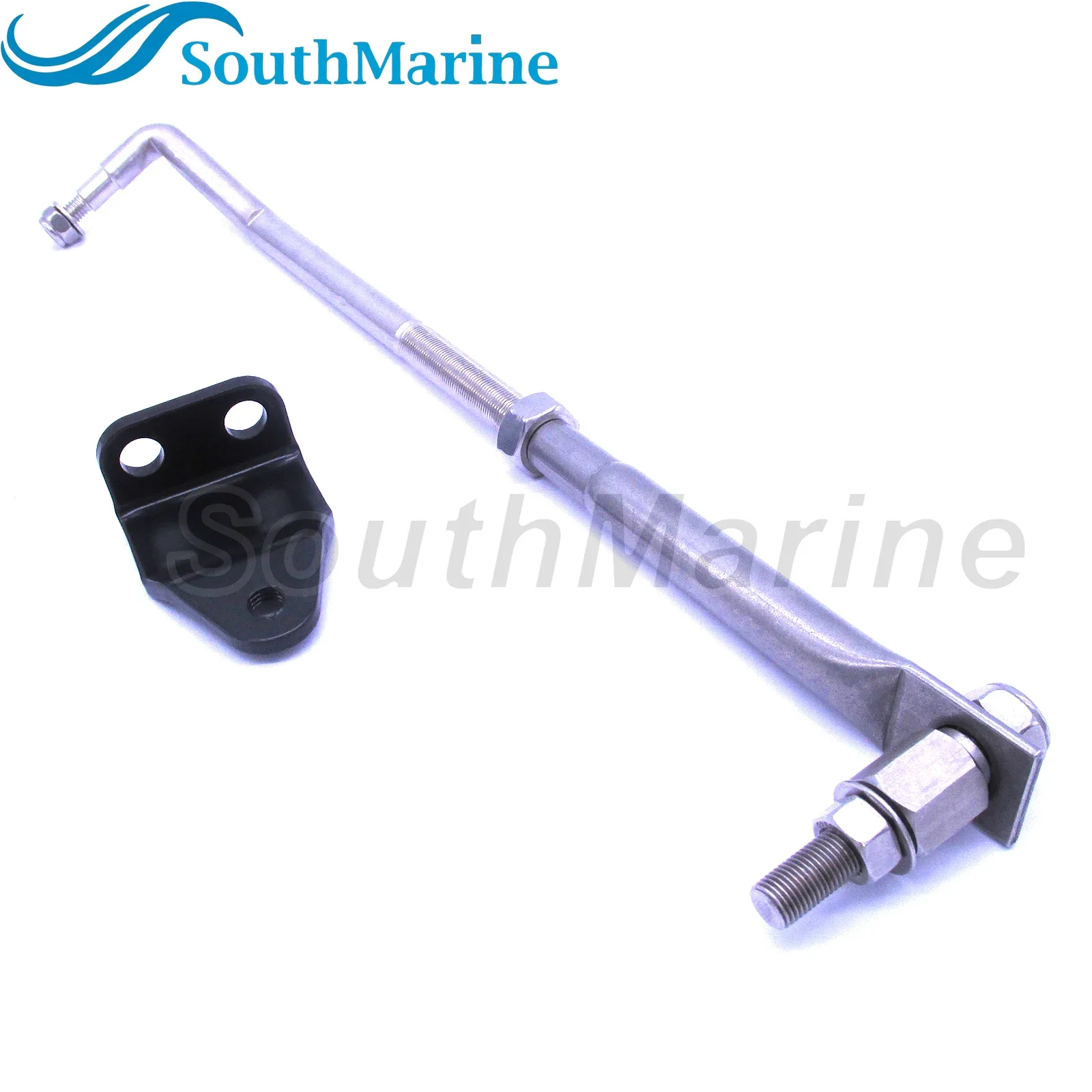 Boat Engine Stainless Steel Steering Tie Rod Drag Link Kit 315-395mm / 12.4-15.55in Adjustable, include Steering hook