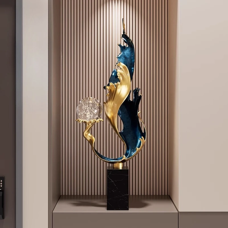 

High End Atmosphere Home Accessories Metal Figurine Living Room Feng Shui Ornament Hotel Entrance Niche Office Desk Decoration