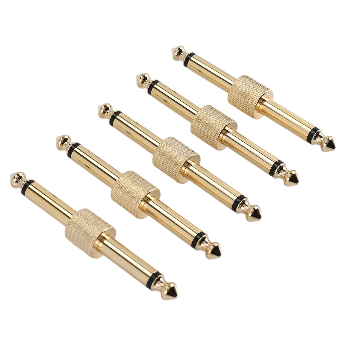 5Pcs 1/4 Inch 6.35 mm Guitar Effects Pedal Connector Coupler Jack Interface Cable Adaptor Electric Pedal Board Accessories