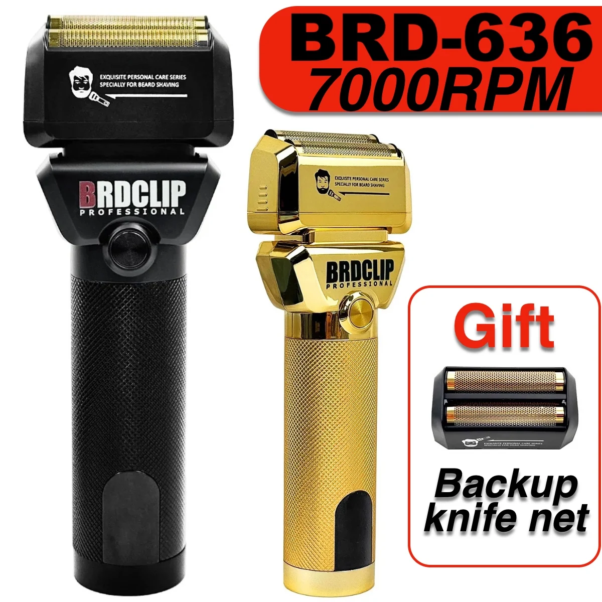 BRDCLIP 636 Professional Electric Hair Clipper Hair Trimmer for Man 7000RPM Electric Shaver 1500mAh 8W with Standby Knife Net