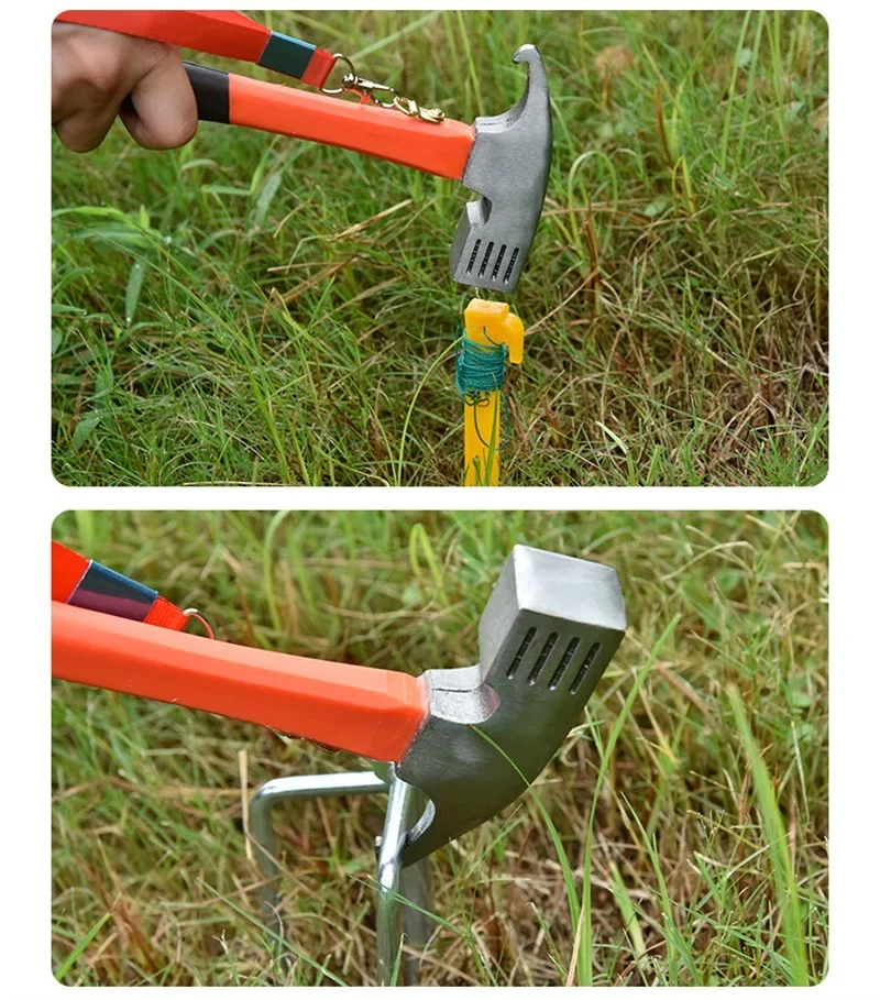 Hochkarbon-Stahl Zelthammer Nagelhammer Camping-Zelthammer Hochkarbon-Stahl Nagelzieher für Zuhause Hochkarbon-Nagelentferner – Detail 9
