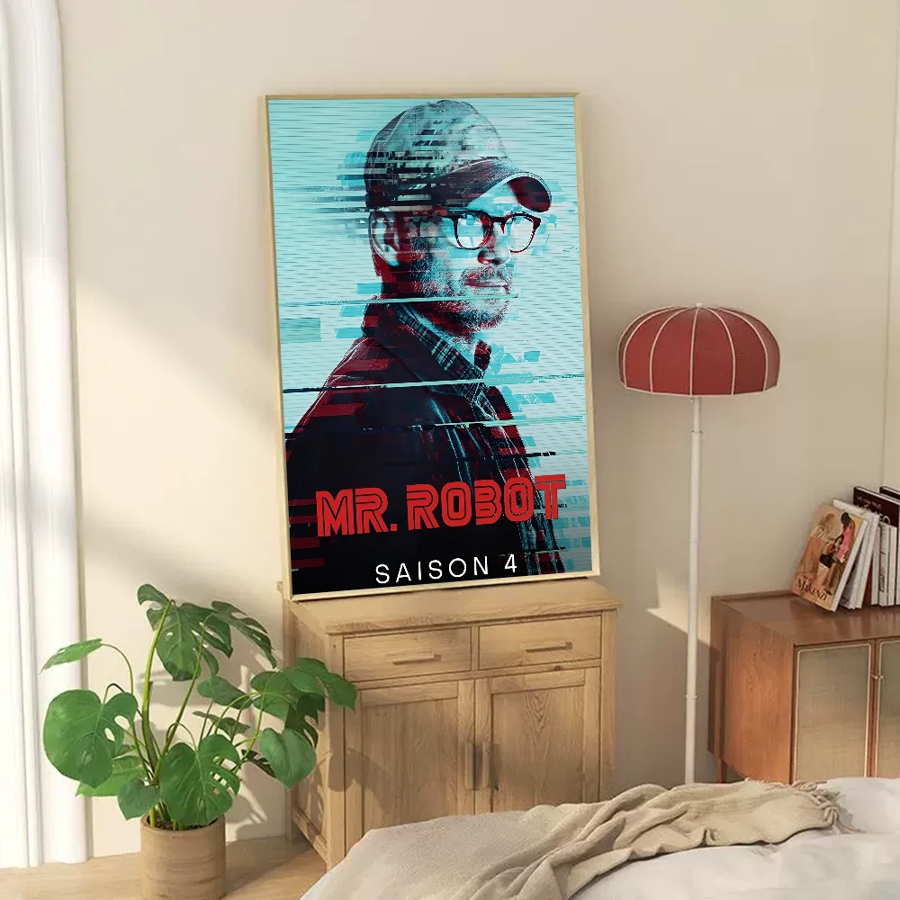 Film Klasik Mr Robot poster Vintage stiker kertas Kraft Retro lengket dekorasi ruangan Kawaii kafe Bar kamar DIY