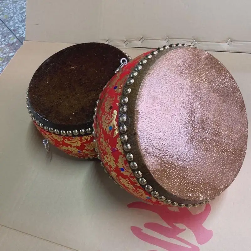 1Pc 6/7/8 Inch Double-Sided Cowhide Drum Taoist Buddhist Ritual Drum Stage Professional Percussion Musical Instrument