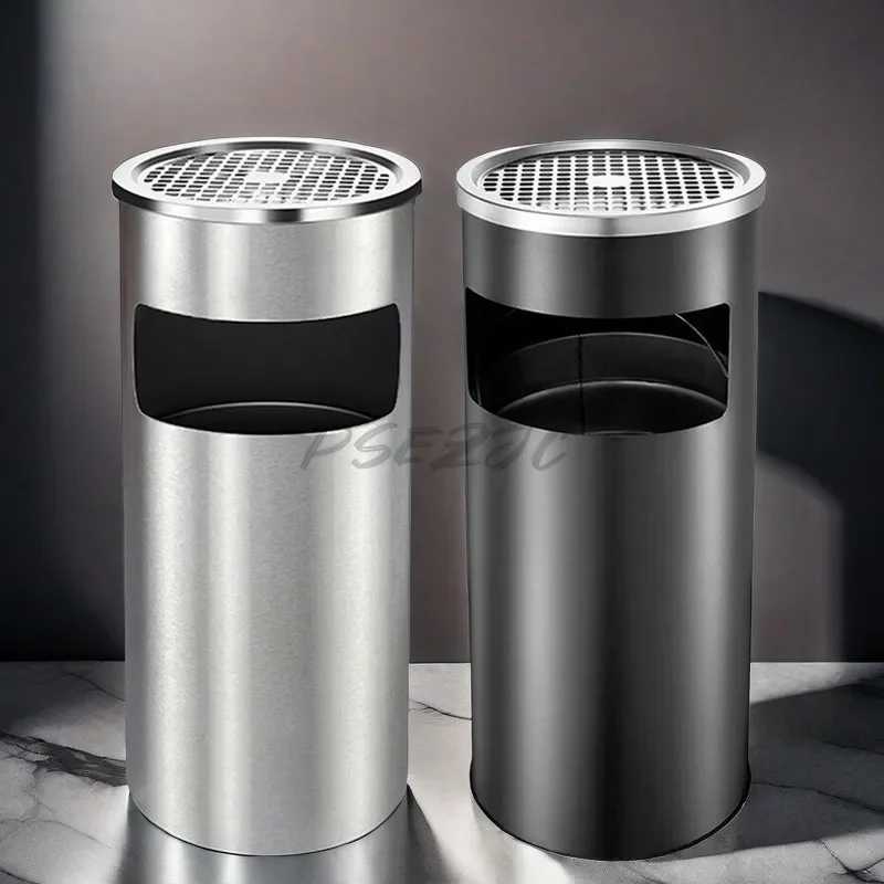 Outdoor Stainless Steel Commercial Garbage Bin KTV Lobby Vertical Elevator Entrance High-end Ashtray