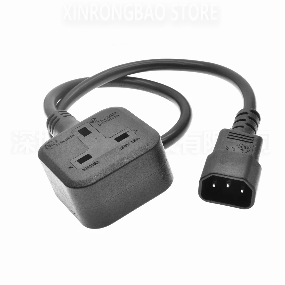 Singapore IEC C14 Male Plug to UK BS1363 Female Socket Power Adapter Cable 0.3m/06m Connect C13 PDU UPS Extension Cord 13A 250V*