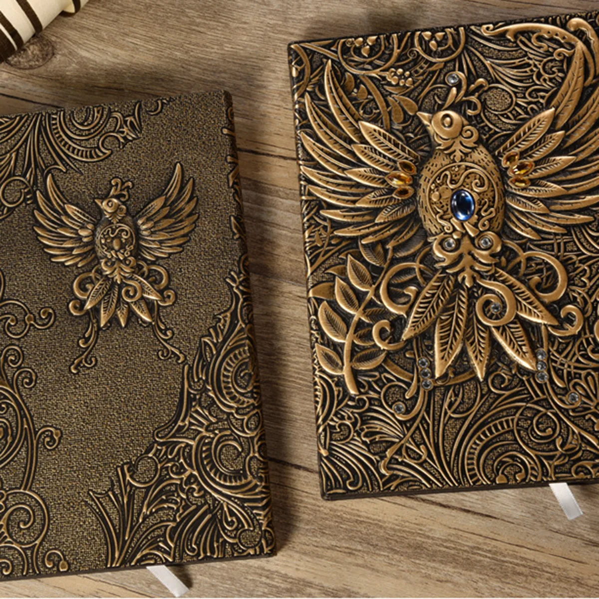 Art Embossed Notebook A5 Hardcover Diary Vintage Travel Journals Gift Stationery