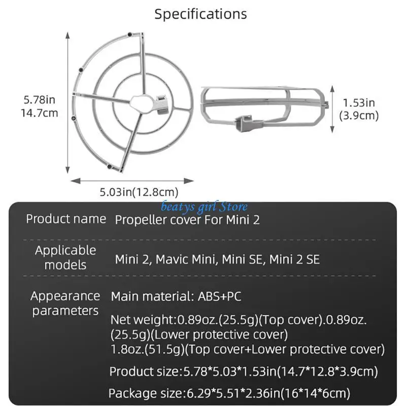 

C7AB Propeller Guard For Mini 2 Crash Ring Propellers Protective Cage Cover for Mini Mini 2
