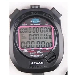 Stopwatch SW8-3100 Digital Chronograph 1/100 Second Sports Stop Watch Counter Timer 3 Row 100 Memories Lap Split