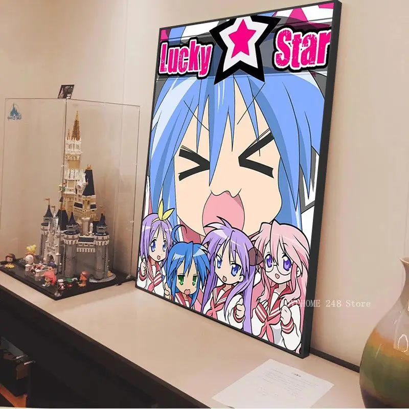 Lucky Star Anime Posters Sticky Vintage Room Bar Cafe Decor Room Wall Decor