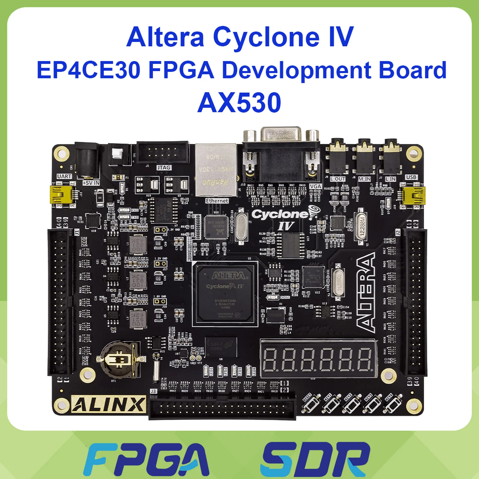 ALINX AX530 Intel Altera Cyclone IV FPGA Development Board NIOS EP4CE15 EP4CE30 DDR2 with Gigabit Ethernet And USB