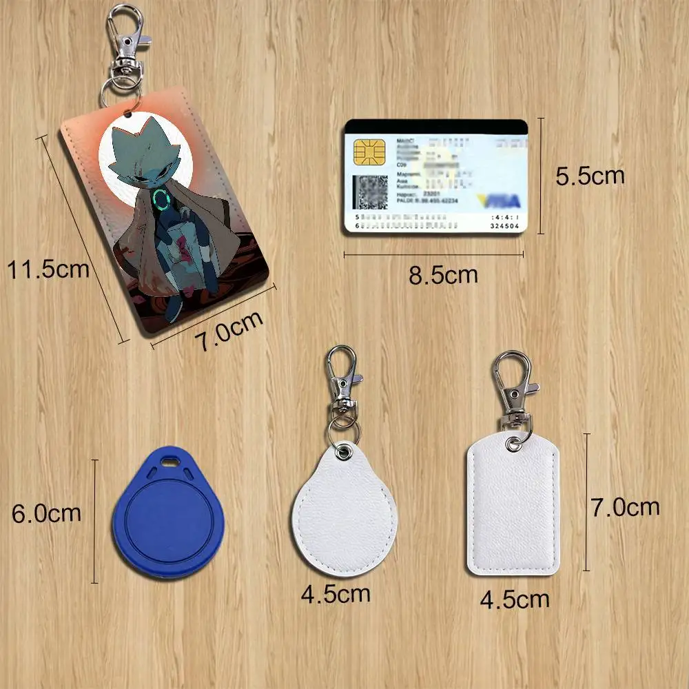 cute Yi The Fox Nine Sols cat Card Holder With Keychain Executive Protection For Bank Credit Subway Bus Case