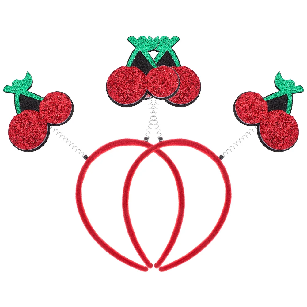 

2Pcs Kids Party Headband Faux Cherry Headpiece Novelty Headwear for Celebrations Party Headpiece Funny Headbands