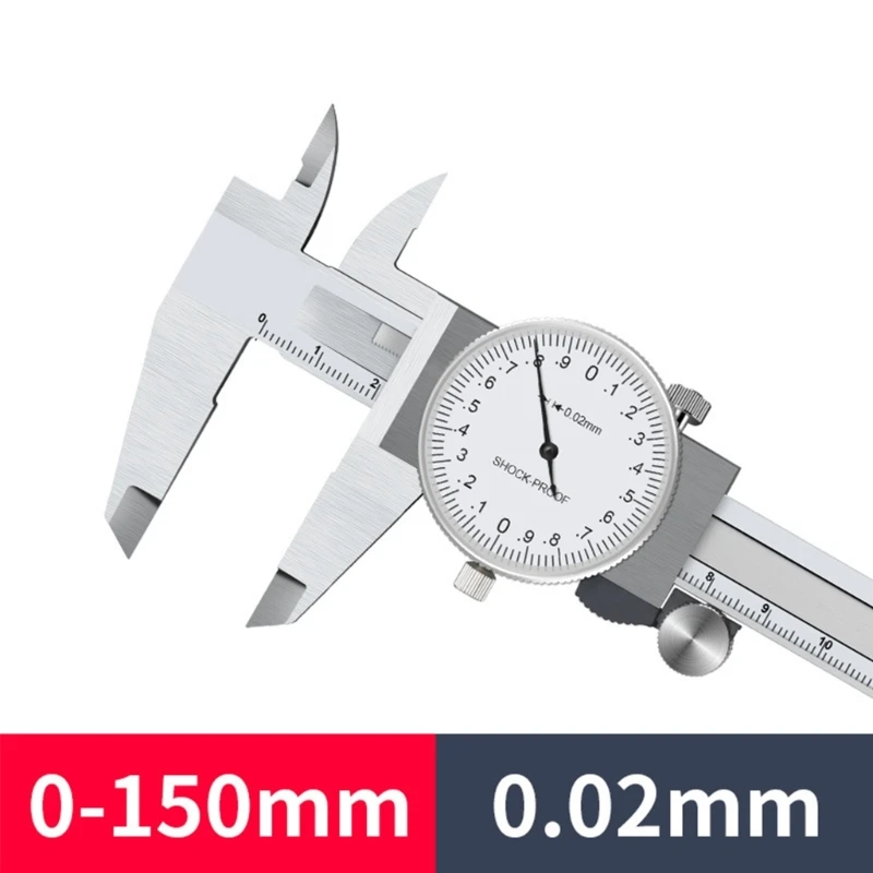 Shockproof 0-150-200mm Dial Caliper Vernier Measuring Micrometer Ruler Stainless Steel Pachymeter Carpentry Tool