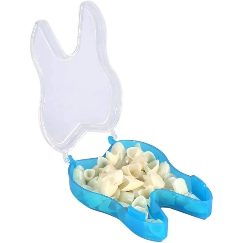 50 قطعة/صندوق للعناية بالفم (الأسنان الأمامية) قشور البورسلين وبقع الأسنان تاج مؤقت أسنان مزيفة