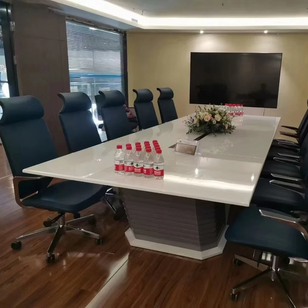 High-end MDF and Custom-sized High-gloss Style Conference Tables The Luxurious Modern Office Conference Room Is Equipped