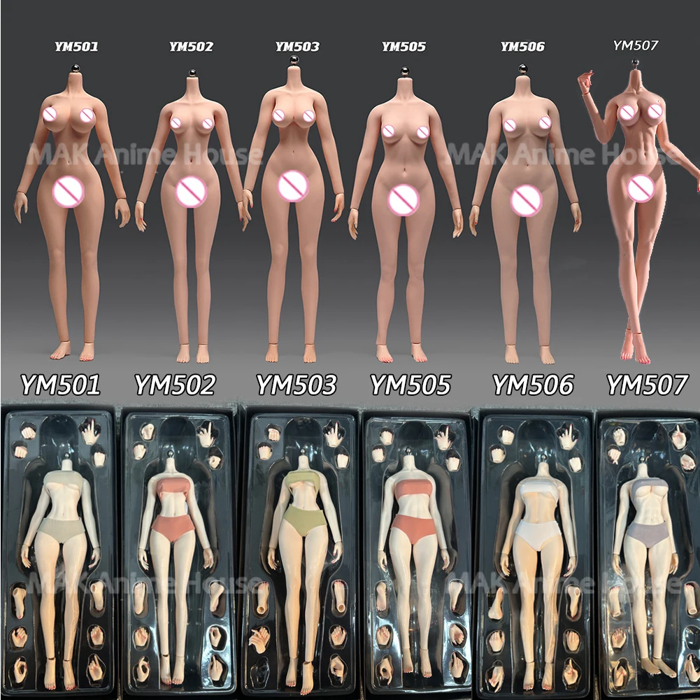 

В наличии YM501 YM502 YM506 YM508 1/6 Женские физиологические детали Бесшовное тело 12 дюймов Гибкая фигурка солдата Кукла Тело