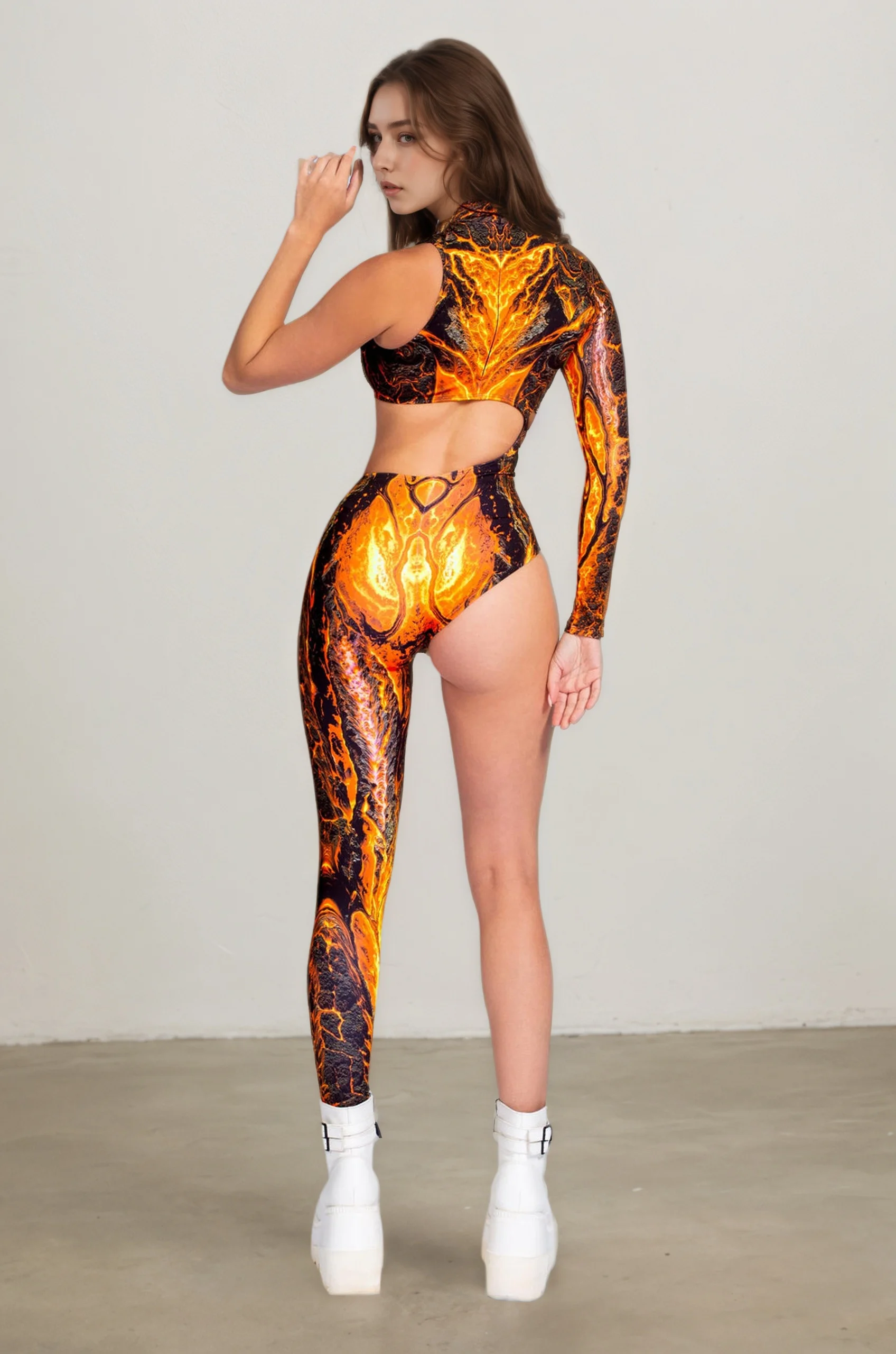 Damen Asymmetrischer Urlaubs-Bodysuit, Sexy Cosplay-Party-Jumpsuit, Modischer Bunter Halloween-Auftritts- und Aerial-Yoga-Anzug – Detail 17