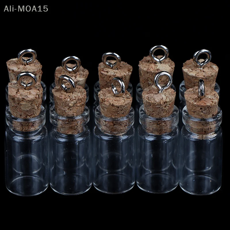 10Pcs Mini Glass Bottles Small Vials Cork Glass Jars Multi Usage Cork Wish Glass Brand New And High Quality