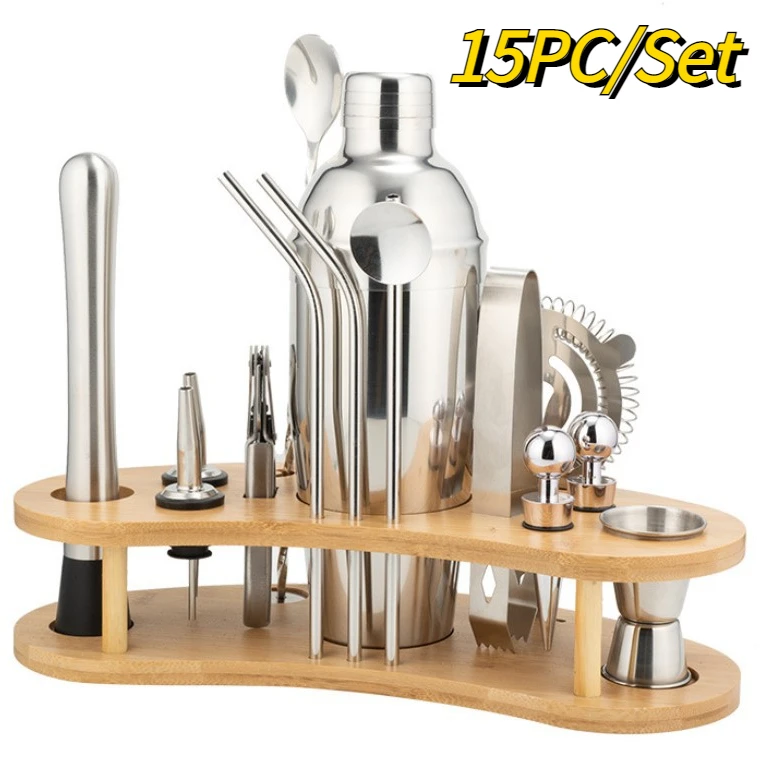 350/550/750ML Cocktail shaker 15PC mixer beverage dispenser mojito cocktail smoker Shaker kit bar accessories barware gift set