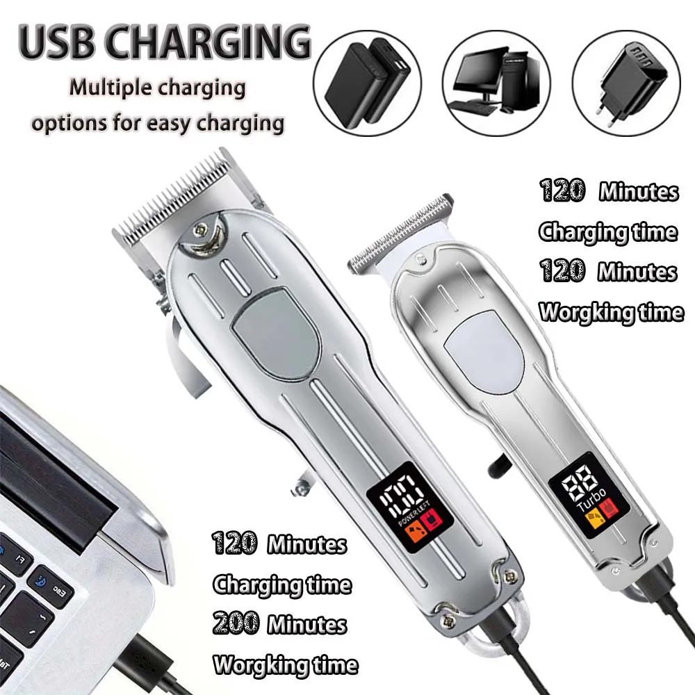 Professionelle Haarschneidemaschine und Trimmer-Set, Kabellose Haarschneidemaschine für Haarschnitt-Kit, Haarschneidemaschine für Männer – Detail 4