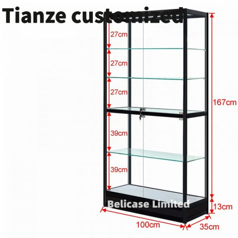 Customized-The Market Of Luxury Expensive Watch Showcase Display With LED Light Around The Showcase