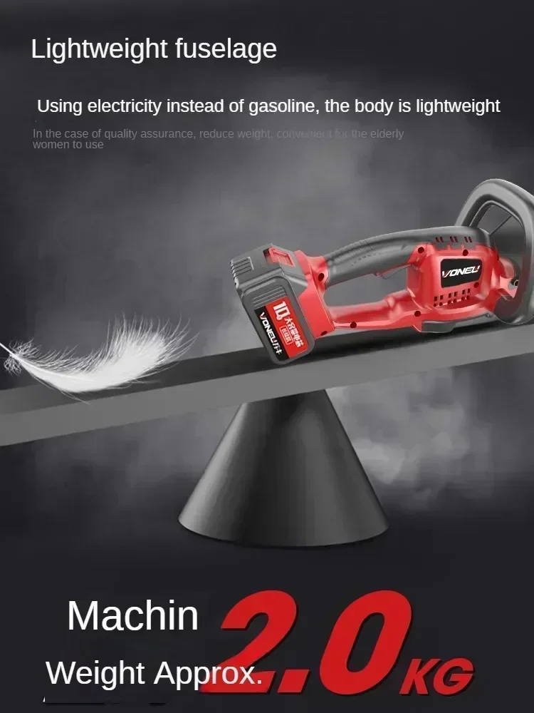 Professional Electric Hedge Trimmer - Cordless Lithium Battery Pruning Shears for Garden and Landscaping