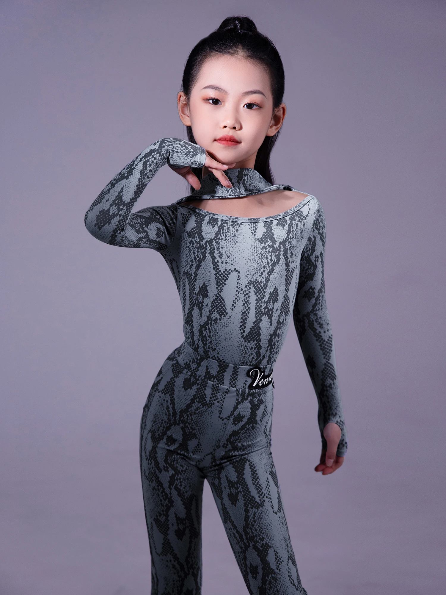 VENNY Latin Dance Fall/winter new training dress Neckline long sleeve dress pants set ballroom dance