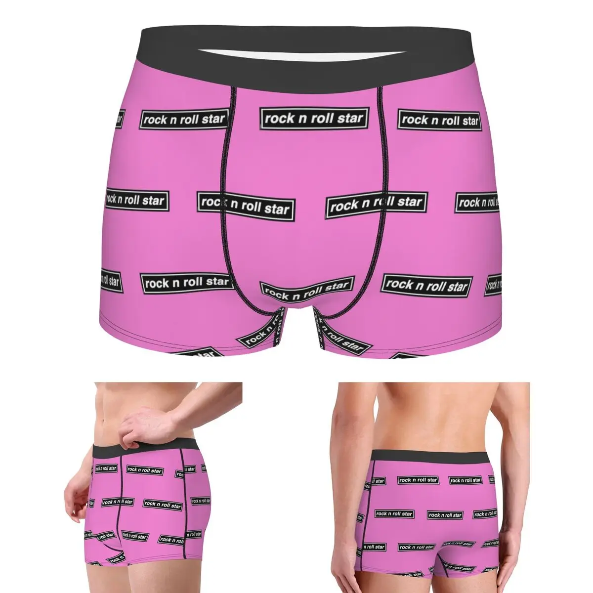 

Boxer Underpants Shorts Rock N Roll Star Panties Men Breathable Underwear for Homme Man Boyfriend Gifts