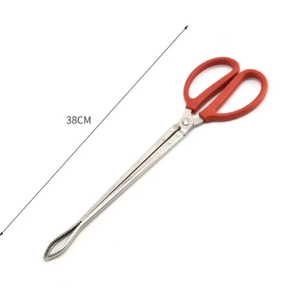 Langlebiges Handwerkzeug für Meeresfrüchte, stabile, multifunktionale Krabbenzange aus Edelstahl, Aalzange mit langem Griff, rutschfest, für die Küche – Detail 6
