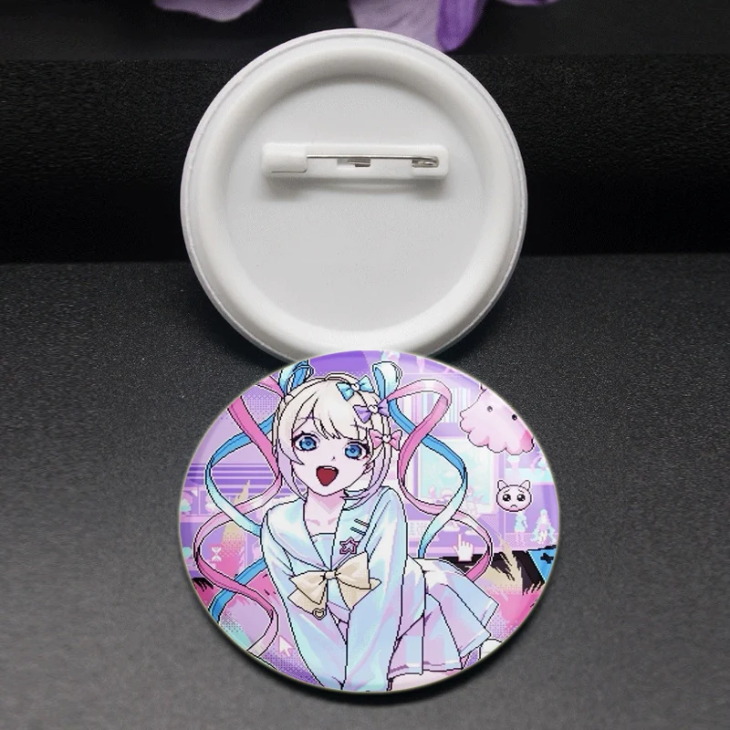 32/44/58mm Niedliches Spiel Anime Needy Streamer Overload KAngel Pin Runde Cartoon Broschen für Rucksack Zubehör Sammlung Abzeichen