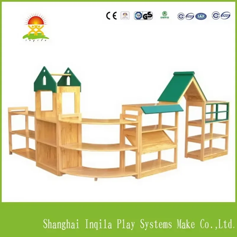 Cartoon Wooden Storage Cabinet for Kindergarten Kids Toy Organizer Shelf Children Room Furniture Decorative Bookcase Unit