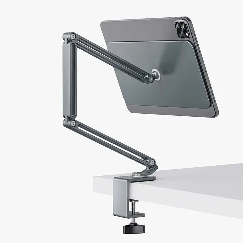 New Suspension Magnetic iPad Stand Long Arm Adjustable Tablet Holder For iPad Pro 12.9 / 11 Inch Aluminum Desk Clamping iPad