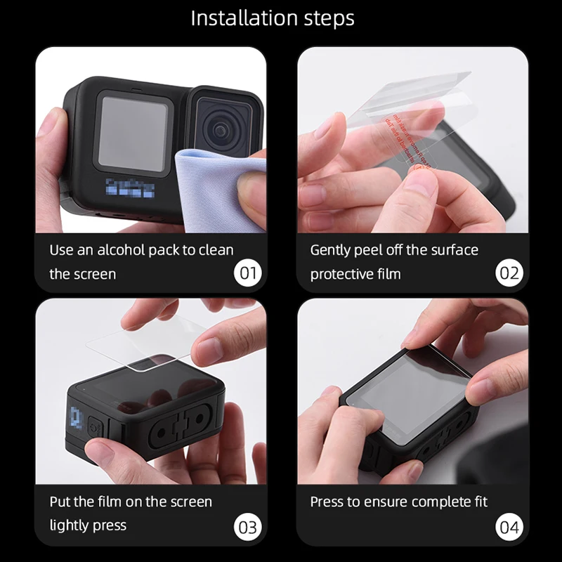 Protetor de tela de vidro temperado para gopro 10 câmera lente película protetora acessórios da câmera ação 2 conjunto