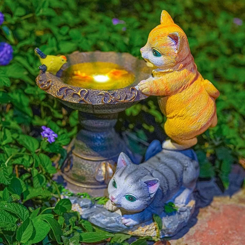 Solar lanterns, cute cats, water-watching resin ornaments, night lights, outdoor gardens, villas, courtyard decorations