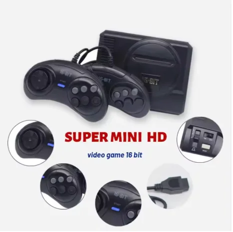 Super Mini 16-bit Video Game Console 208 Built-in Classic Games Home Retro Console with Wired Gamepad for MD208 - Image 2