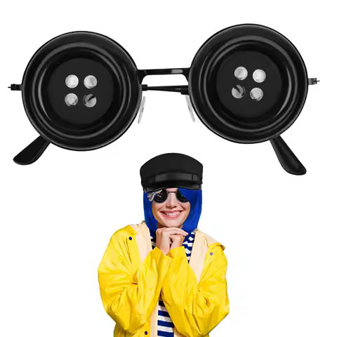 Creative Halloween Button Eyes Glasses Costume Stuff Accesories Cosplay Eyewear Props Funny Novelty Eyeglasses for Party Decora